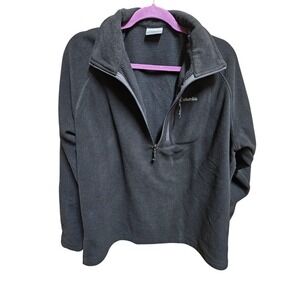 Columbia Mens XL‎ Black 1/2 Zip Pullover Fleece Jacket Top Long Sleeve